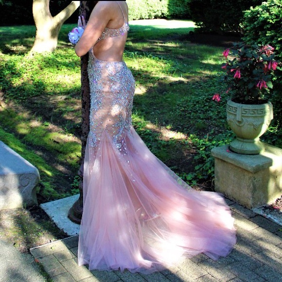 Camille La Vie Beaded Backless Mermaid Dress - Picture 7 of 8